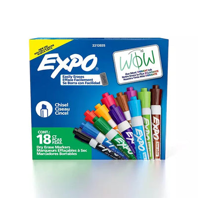 Marcador para pizarron Expo colores surtidos caja con 18 piezas
