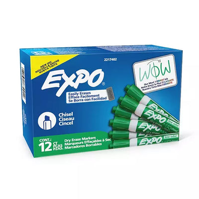 Marcador para pizarron Expo color verdecaja con 12 piezas
