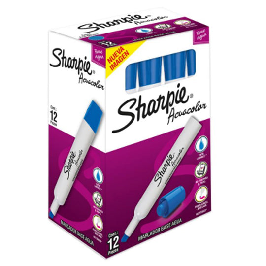 Marcador Acuacolor SHARPIE azul oscuro - 12 piezas