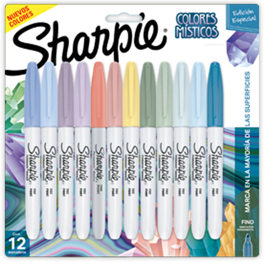 Marcador permanente Mystics SHARPIE - estuche con 12 piezas