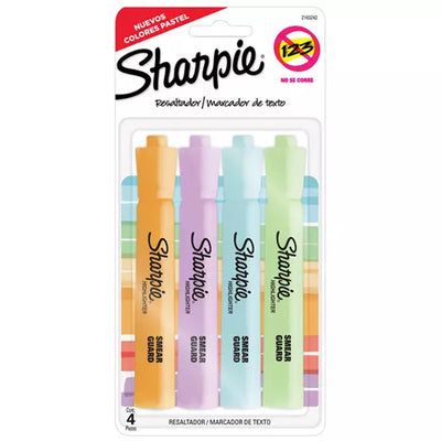 Resaltador Sharpie Tank con 4 piezas colores pastel surtidos