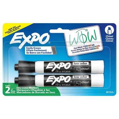 Marcador para pizarron Expo negro blister con 2 piezas