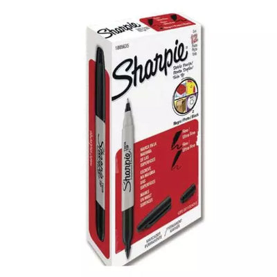 Marcador Sharpie doble punta negro cajacon 12 piezas