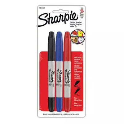 Marcador Sharpie doble punta blister 3 colores básicos