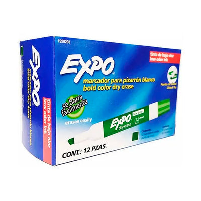 Marcador para pizarrón EXPO verde - caja con 12 piezas