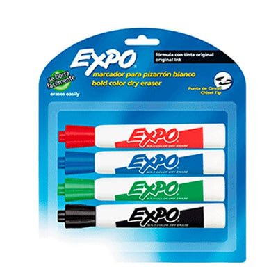 Marcador para pizarrón EXPO colores surtidos - caja con 4 piezas