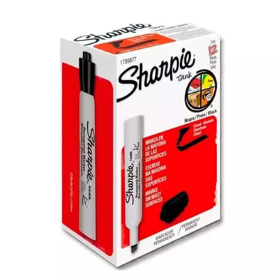 Marcador permanente Sharpie Tank negro caja con 12 piezas