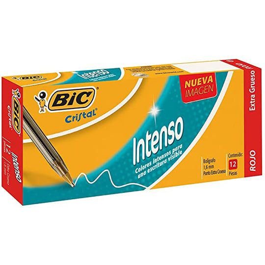 Bolígrafo Cristal BIC Rojo Punto Extra Grueso