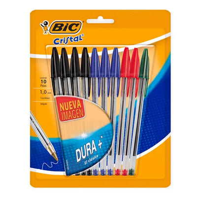 Bolígrafo BIC surtido punto mediano 1.0mm blíster con 10 colores