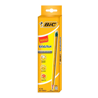 Lápiz de grafito BIC Evolution No. 2 HBcaja con 12 piezas