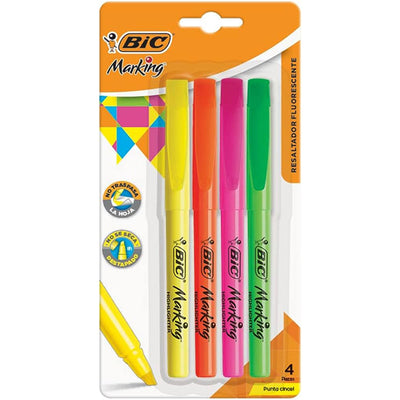 Marcatextos Brite Liner BIC - caja con 4 piezas