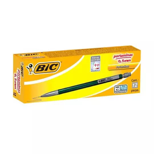 Lapicero BIC mina 0.5 mm caja con 12 piezas barril metálico