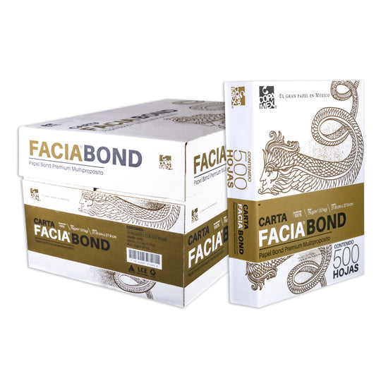 Papel facia bond carta blancura 99% 75g