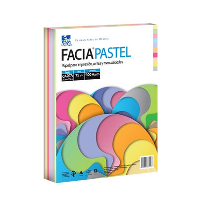 Papel facia pastel carta mix de 10 colores 75g