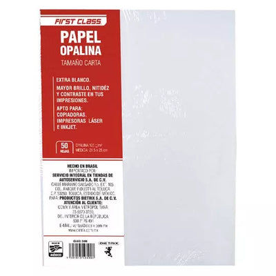 PAPEL OPALINA DIETRIX 50 HOJAS TAMAÑO CARTA 125 GR