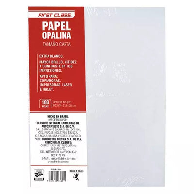 Papel Opalina Dietrix 100 Hojas Tamaño Carta 125 gramos