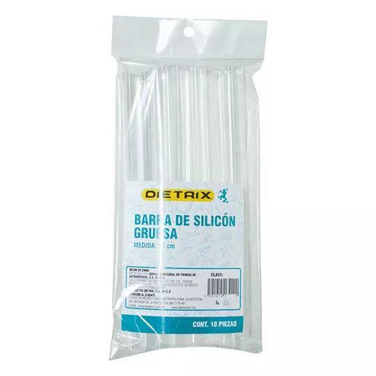 Barras de silicón grueso DIETRIX 11.3mmx18cm con bolsa de 10 pzas