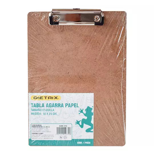 Tabla de madera Dietrix agarra papel esquela broche palanca metálica