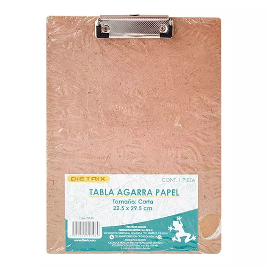 Tabla de madera Dietrix agarra papel carta broche palanca metálica