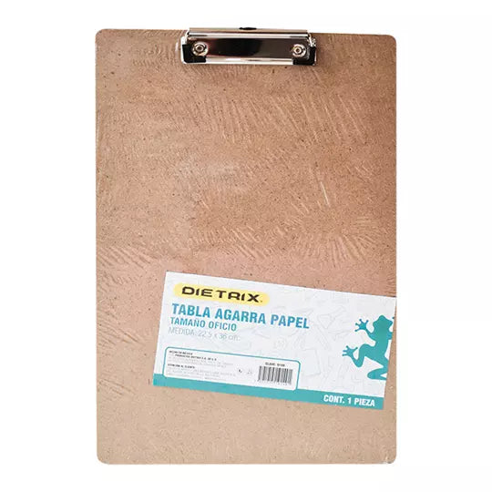 Tabla de madera Dietrix agarra papel oficio broche palanca metálica