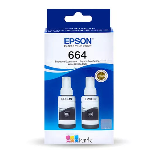 Kit tintas negras Epson T664 2 pzas