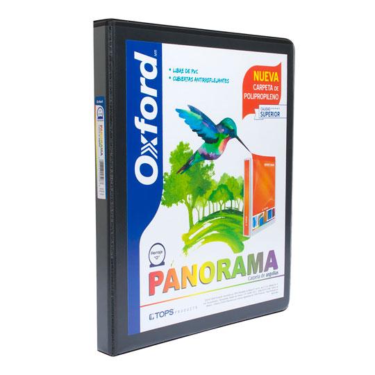 Carpeta panorámica OXFORD herraje en O 1.5 pulgadas color negro tamaño carta