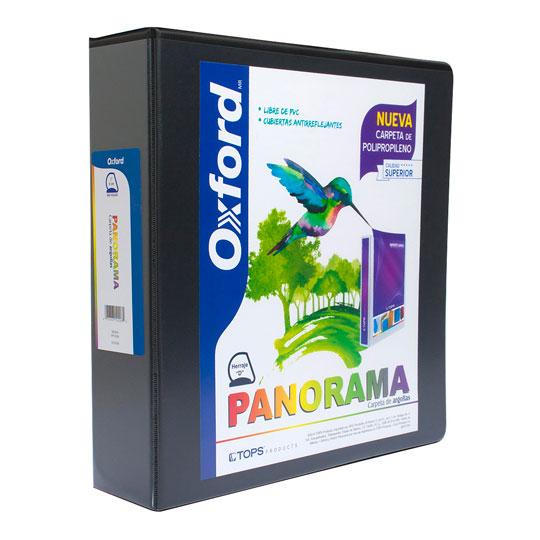 Carpeta panorámica OXFORD herraje en D 2 pulgadas color negro tamaño carta