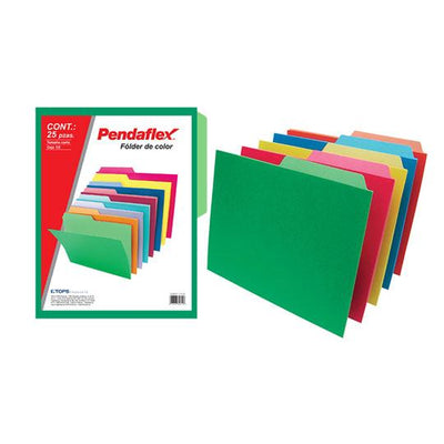 Folder 1/2 ceja PENDAFLEX broche de 8cm colores surtidos tamaño carta