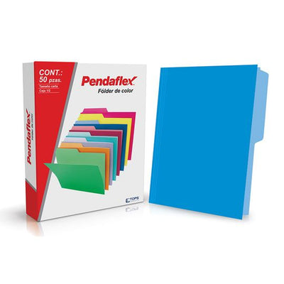 Folder 1/2 ceja  PENDAFLEX  broche de 8cm color azul claro tamaño carta