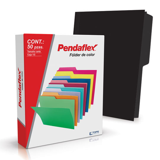 Folder PENDAFLEX broche de 8cm color negro tamaño carta - caja con 50 piezas