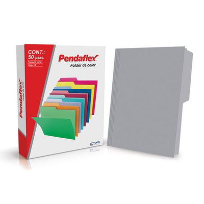 Folder 1/2 ceja PENDAFLEX broche de 8cm color gris tamaño carta