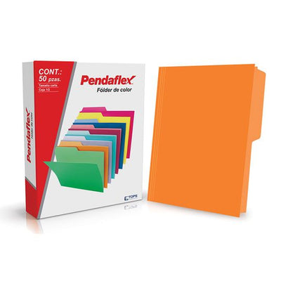 Folder PENDAFLEX broche de 8cm anaranjado tamaño carta - caja con 50 piezas