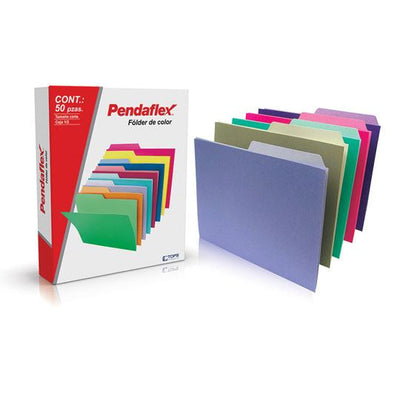 Folder PENDAFLEX broche de 8cm color surtido lite tamaño carta - caja con 50 piezas
