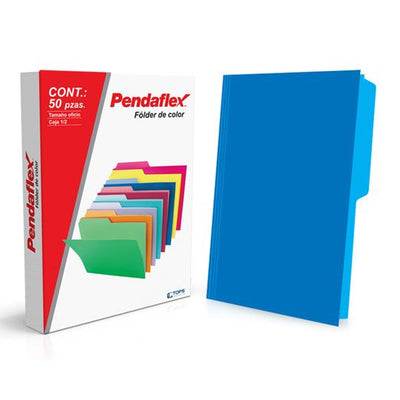 Folder PENDAFLEX broche de 8cm color azul tamaño carta - caja con 50 piezas
