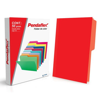Folder PENDAFLEX broche de 8cm color rojo tamaño carta - caja con 50 piezas