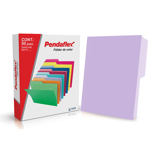 Folder 1/2 ceja  PENDAFLEX broche de 8cm color lavanda tamaño carta