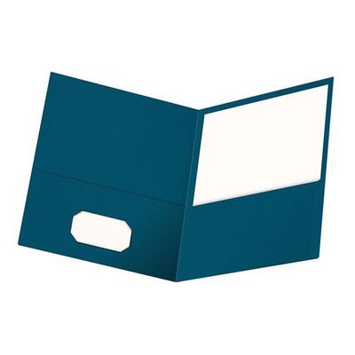 Folder con doble solapa laminado OXFORD color azul tamaño carta - caja con 25 piezas