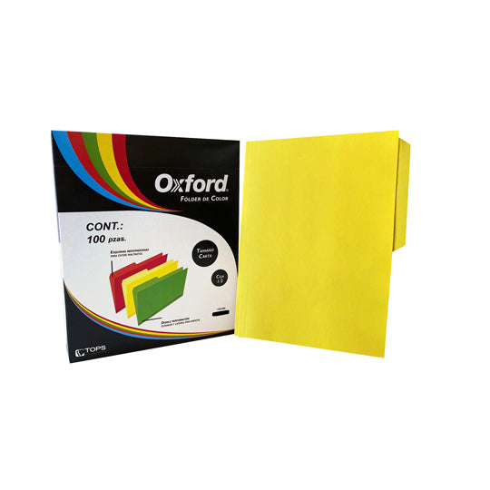 Folder OXFORD broche de 8cm color amarillo tamaño carta