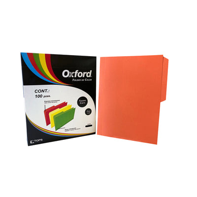 Folder 1/2 ceja OXFORD broche de 8cm color naranja tamaño carta
