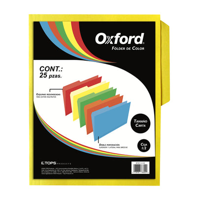 Folder OXFORD broche  de 8cm color amarillo intenso tamaño carta