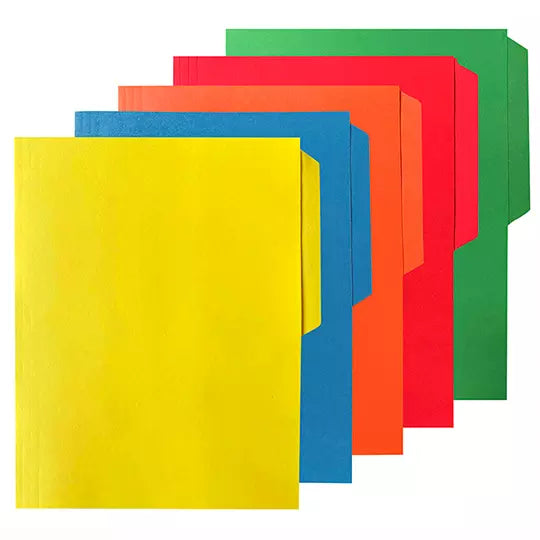 Folder de color Oxford carta colores surtidos ceja 1/2 caja con 25 pzas