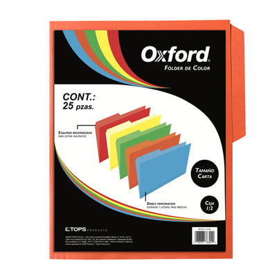 Folder OXFORD broche de 8cm color naranja tamaño carta