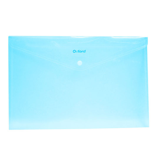 Sobre portadocumentos horizontal OXFORD con broche de presión color azul cielo tamaño carta