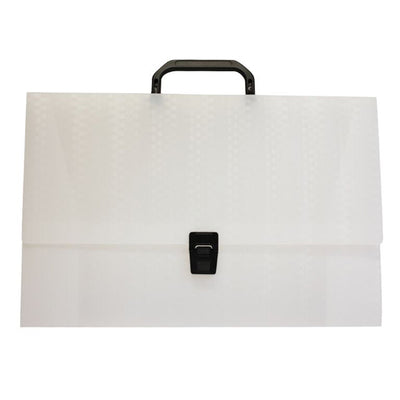Caja porta documentos OXFORD cierre de broche color blanco tamaño oficio