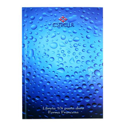 Libreta 1/4 pasta dura forma francesa ESTRELLA raya c/índice 192 hojas