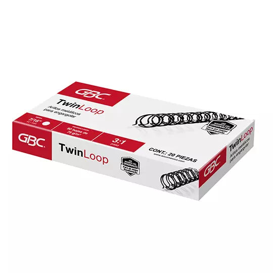 ARILLO METALICO TWIN LOOP COLOR NEGRO DE7/16 PULGADAS, CAJA CON 20 PIEZAS