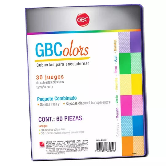 Cubierta tamaño carta olor mixto GBC colores surtidos