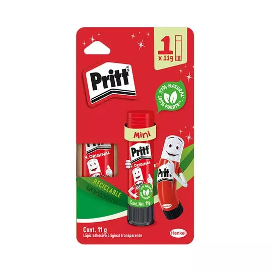 Lápiz adhesivo Pritt en barra de 11 grsblíster con 1 pieza