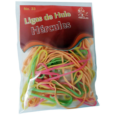 Ligas de Hule HÉRCULES No.33 Colores Surtidos