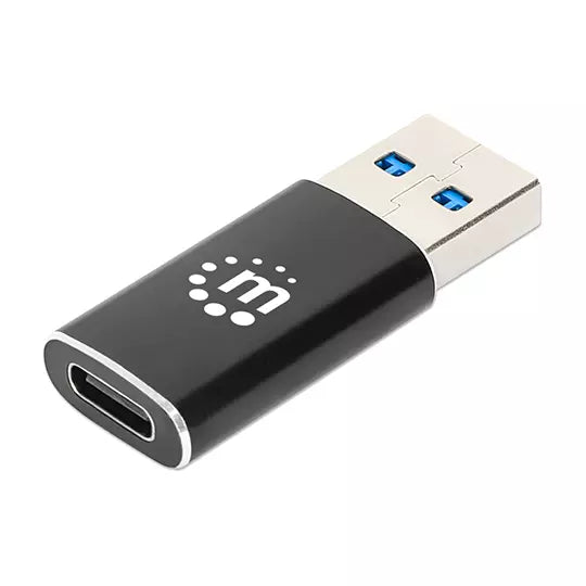 Convertidor Manhattan USB-A Macho 1x-C 5 Gbit/s Negro